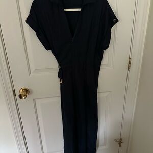 Zara navy jumpsuit with belt